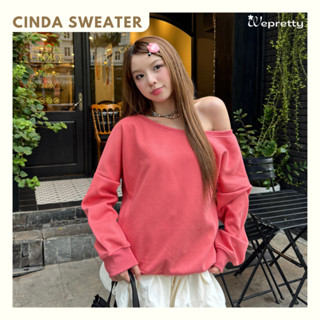 Áo Sweater CINDA SWEATER Wepretty Clothes Lệch Vai Chất Liệu Nỉ Ép Hàn Mềm Mại Thoải Mái- AH36