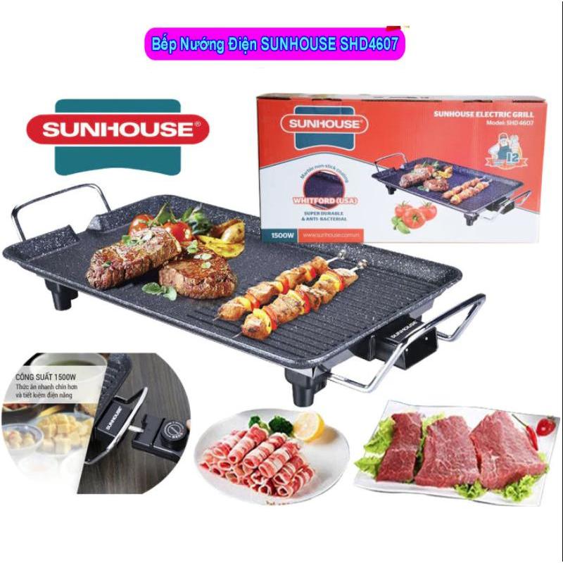 Bếp Nướng Điện Không Khói SUNHOUSE SHD4607 6 Mức Nhiệt Công Suất 1500W, Mặt Tráng Men Chống Dính, Bảo Hành 1 Năm