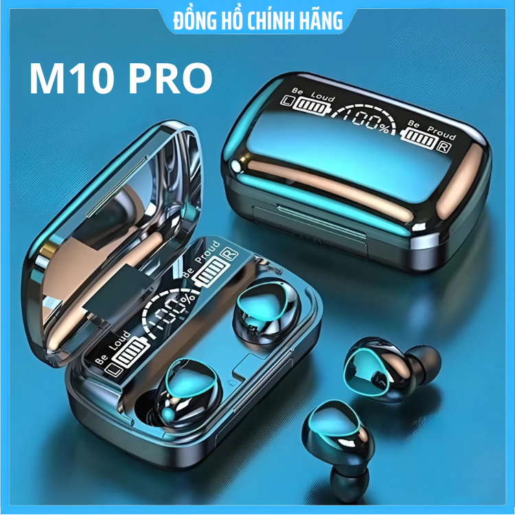 Tai nghe bluetooth M10 / M100 / F9 PRO Pin Trâu 2500maH âm thanh trung thực, Tai nghe nhét tai đèn L