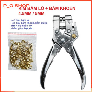 【Rẻ Kìm bấm khoen + 100 khoen - Kềm bấm khuy ore, Kìm bấm lỗ dây da, thắt lưng