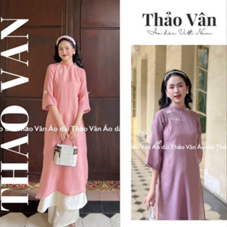 Áo Dài Hồ Điệp 4 Màu Thảo Vân TV023 Sang Trọng Thanh Lịch - Áo Dài Thiết Kế Thảo Vân