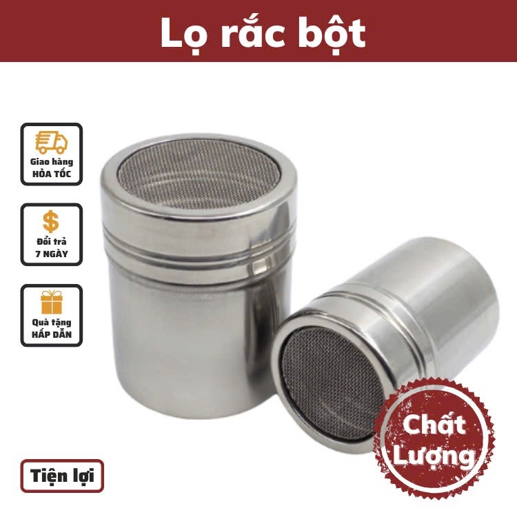 LỌ RẮC BỘT CACAO, MATCHA - Inox