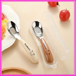 Thìa Ăn Dặm Cho Bé Muỗng Inox 316 Cao Cấp, Cán Cầm Nhựa PP An Toàn, Có Hộp Đựng