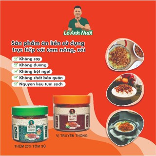 Thịt chưng mắm tép combo 600G 2 hũ vị truyền thống và có thêm 20% tôm sú sản xuất thủ công