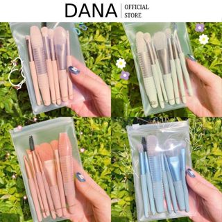 Set 8 cọ trang điểm kèm túi khóa kéo phong cách vintage bộ cọ makeup cá nhân đầy đủ chuyên nghiệp DANA