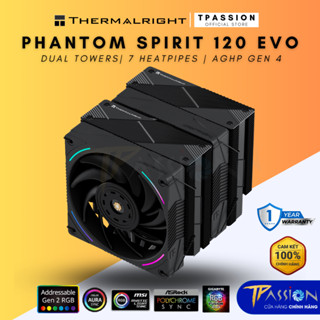 Tản nhiệt khí CPU Thermalright Phantom Spirit 120 EVO ARGB - AGHP Gen 4 BLACK - Chính hãng, 7 ống đồng, SK 1700 PS120