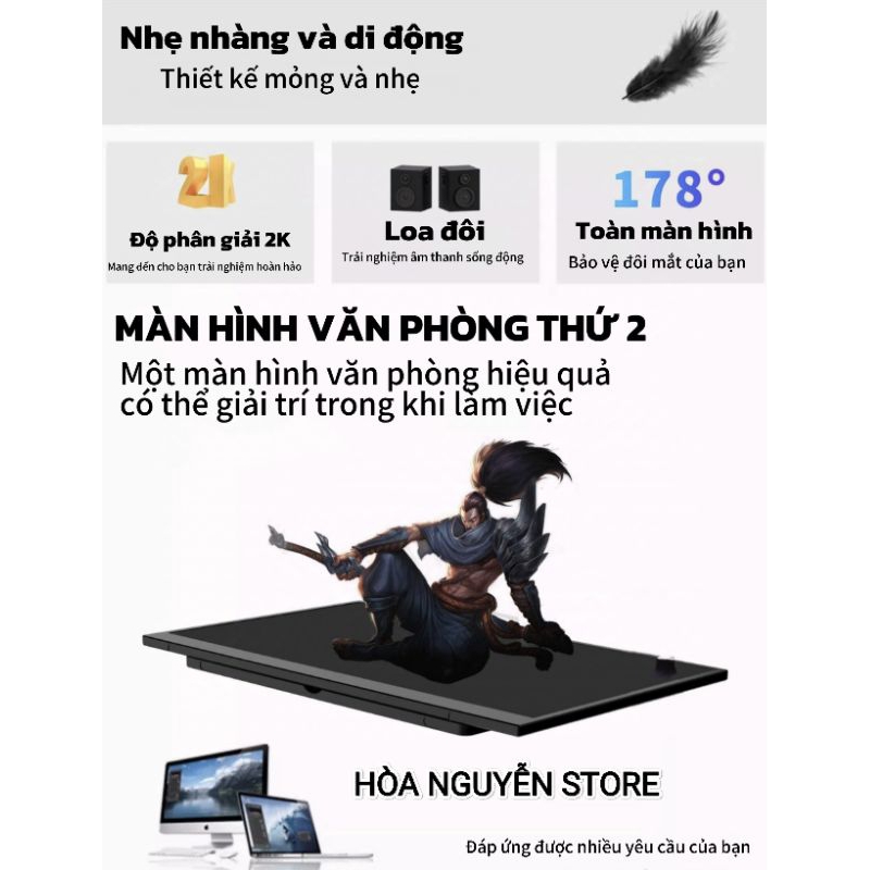 ( Hỏa tốc HCM rẻ nhất)Màn di động 14inch 2K5 cảm ứng GƯƠNG phiên bản mới | BigBuy360 - bigbuy360.vn