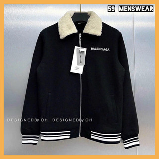 Áo khoác da lộn nam 2 lớp lót lông khoá kéo, Áo da lộn nam cổ lông dày dặn