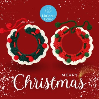  Vòng cổ Noel cho mèo và cún vòng cổ len thú cưng 