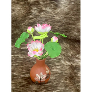 Bình hoa sen đất sét mini L