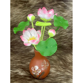 Bình hoa sen đất sét mini L