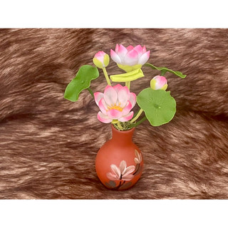 Bình hoa sen đất sét mini L