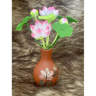 Bình hoa sen đất sét mini L