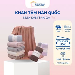 Khăn tắm Hàn Quốc kích thước lớn 70x140cm cao cấp siêu mềm, mịn thấm hút có tính khử khuẩn cao -K209