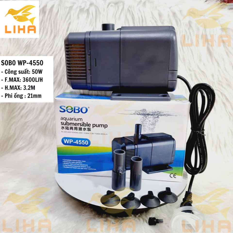 Máy Bơm Nước Hồ Cá Sobo WP-4550 (50W-3600L/H-3M) - Máy Bơm Chìm Bể Cá