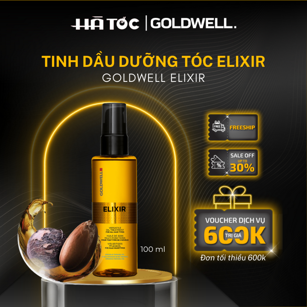 Tinh dầu dưỡng tóc bảo vệ tóc dưới tác động của nhiệt Goldwell Elixir 100ml
