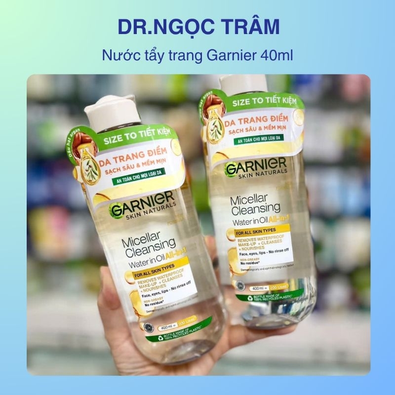 [ 400ml ] Nước Tẩy Trang Garnier Màu Vàng Dầu 400ml