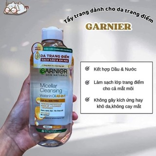 [ 400ml ] Nước Tẩy Trang Garnier Màu Vàng Dầu 400ml