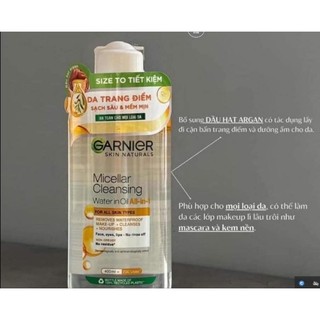 [ 400ml ] Nước Tẩy Trang Garnier Màu Vàng Dầu 400ml