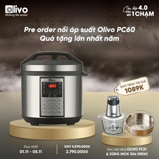 (kho cá)Nồi Áp Suất Điện Olivo PC60,16 Chức Năng, Dung Tích 6L