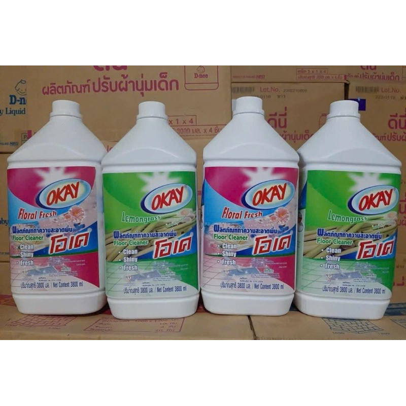 Lau sàn Okay can 3,8lít Thái Lan lau tất cả các loại về mặt và sàn nhà