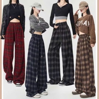 Quần Dạ Kẻ Caro Ống Rộng Nữ, Quần Dạ Nữ Ống Suông Chất Liệu Dày Dặn Mềm Mịn Hách Dáng Siêu Xinh
