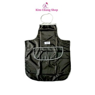 Tạp dề vải phi bóng làm tóc có túi (Màu đen)