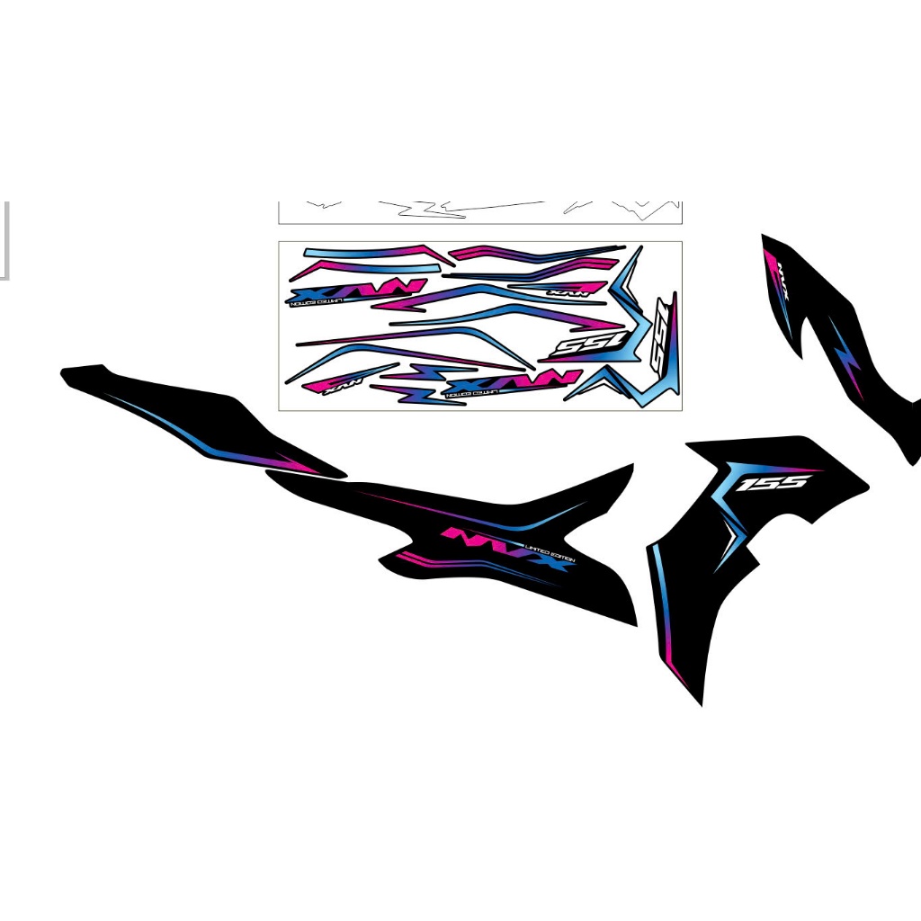 tem nvx v2 mẫu rời titan đen cao cấp, tem thiết kế 3 lớp siêu dính