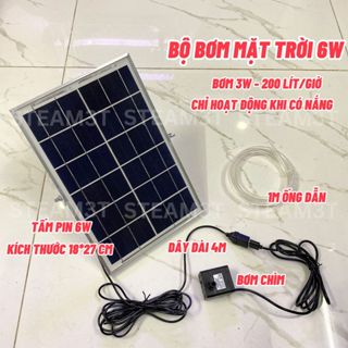 Bộ bơm nước năng lượng mặt trời hồ cá 5V 3W 6W, Bơm chìm mini 5V - LK0777