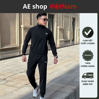 Bộ thể thao nam thu đông kéo khoá Adidas cao cấp dài tay AE Shop VN886 Bộ đồ nam mùa đông dày dặn 2023 Hàng Hiệu