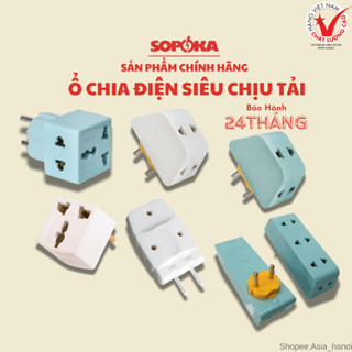 Ổ chia điện thông minh sopoka chịu tải 3000W. Thiết kế hiện đại, chịu nhiệt và va đập. Đổi mới trong 24 tháng