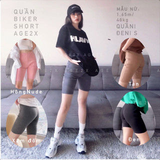 Quần biker short AGE2X Chính hãng, 2 túi nằm sát 2 bên hông rộng rãi tiện lợi, co giãn