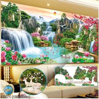(TH) Tranh đính đá phong cảnh cỡ nhỏ