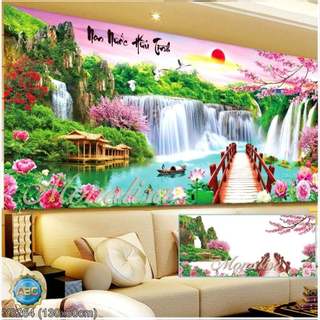 (TH) Tranh đính đá phong cảnh cỡ nhỏ