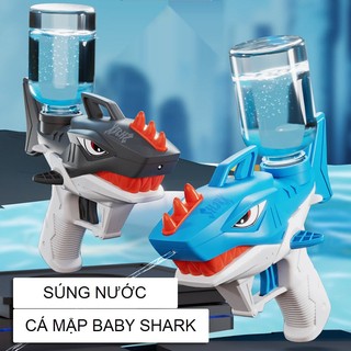 [HCM] Súng nước điện tự động, súng nước cá mập baby shark chơi ngoài trời quà tặng cho bé
