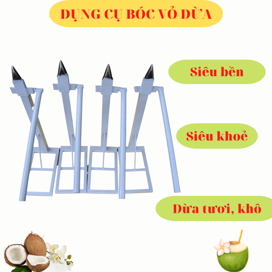 Dụng cụ lột vỏ dừa siêu khoẻ