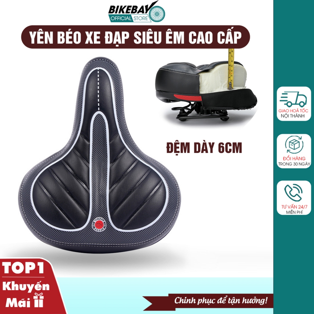 Yên béo xe đạp loại mới thể thao, Yên LÒ XO THÉP siêu đàn hồi chống nước cao cấp Bikebay Official Store - YB02