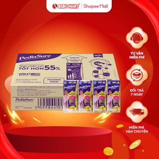 Thùng 48 Hộp Sữa Bột Pha Sẵn Pediasure Vani Giúp Xương Chắc Khỏe Tăng Chiều Cao Cho Bé 1-10 Tuổi 110ml 180ml - Bibomart