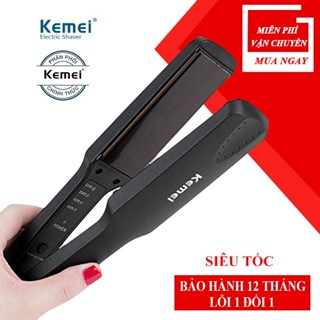 Máy Là Tóc Duỗi Tóc 4 Nấc Nhiệt Bản Pro Size To KEMEI PRO_KM329 - Máy tạo kiểu tóc, Bảo Hành 12 Tháng