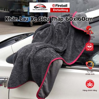  Khăn lau xe ô tô xe máy cao cấp chuyên dụng chất liệu siêu thấm không bị sơ rối 60x160cm  VIỀN ĐỎ  