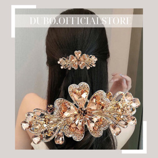 Kẹp tóc đính đá pha lê hình hoa cho mẹ 7,8cm tuổi trung niên