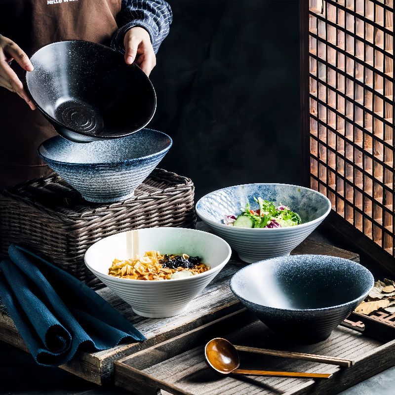 Tô sứ đựng mỳ ramen, salad phong cách Nhật Bản/ Bát sứ đựng mỳ ramen