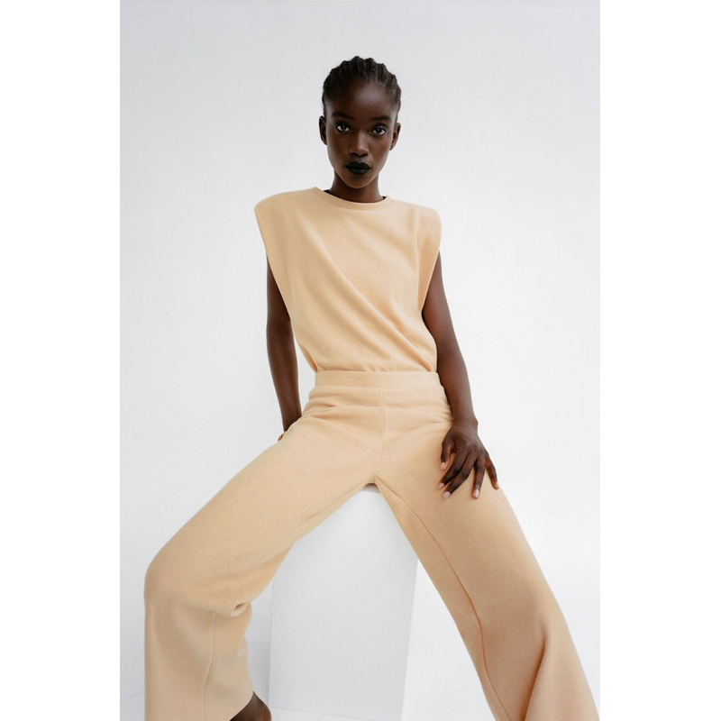 Quần ZARA len beige