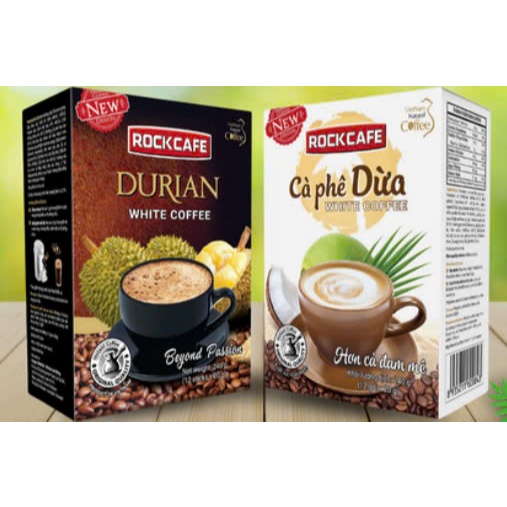 Cà phê dừa và Cà phê sầu riêng RockCafe White Coffee 240g