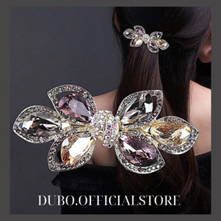 Kẹp tóc trung niên đính đá kẹp nữa đầu 6,5cm thiết kế đơn giản sang trọng