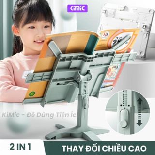 Giá đỡ sách để bàn cao cấp có thể điều chỉnh độ cao, Kẹp sách giúp ngồi học đúng tư thế KiMic chống gù chống cận thị
