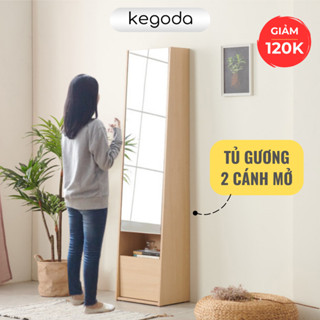 Tủ Trang Điểm Decor Có Gương Soi Toàn Thân Đứng Hack Dáng Đẹp, 2 Cánh Mở, Cao 165cm KEGODA KGD43