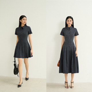 váy somi sọc cổ đức HOIVU Ratih dress