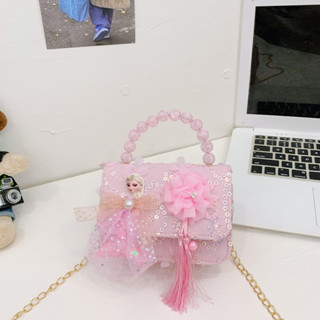  Túi cho bé gái đeo chéo vai mini 2026 túi xách trẻ em vuông công chúa đính ngọc trai hình cá thời trang đi chơi 