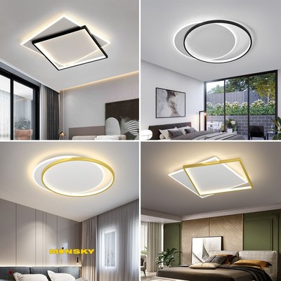 Đèn ốp trần MONSKY BESMIR 45cm hiện đại 3 màu ánh sáng trang trí nội thất (004V, TR)